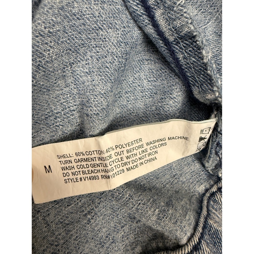 Stoosh Vintage Denim Double Breasted Trench Coat Med Wash Blue V14993 NWT M - Picture 8 of 8